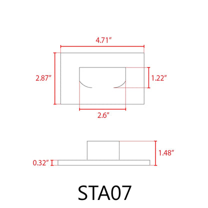 Luminaria LED rectangular para escaleras, horizontal, resistente al agua, 3 W, 3 CCT, STA07