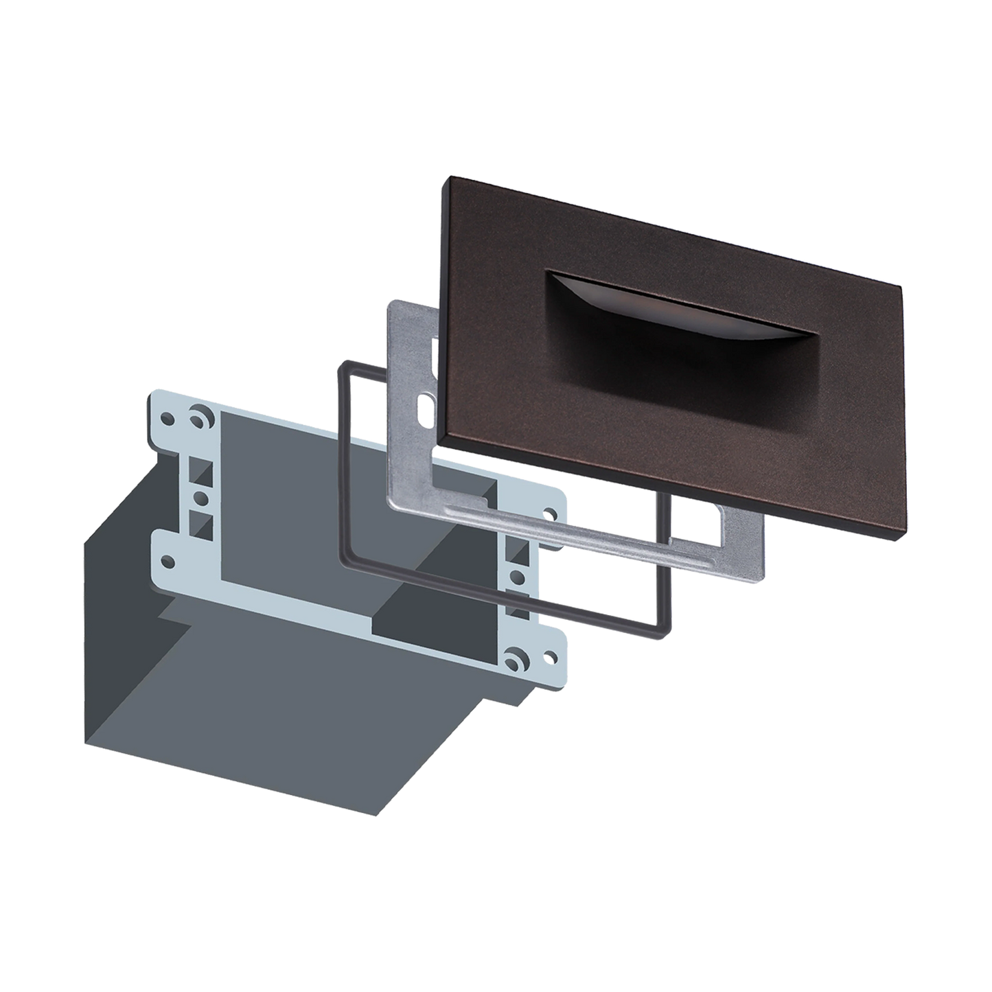 Luminaria LED rectangular para escaleras, horizontal, resistente al agua, 3 W, 3 CCT, STA07