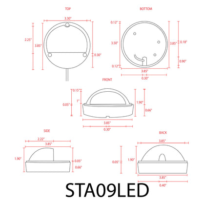 Éclairage paysager basse tension de bâti de surface de lumière de plate-forme ronde en aluminium de STA09 LED
