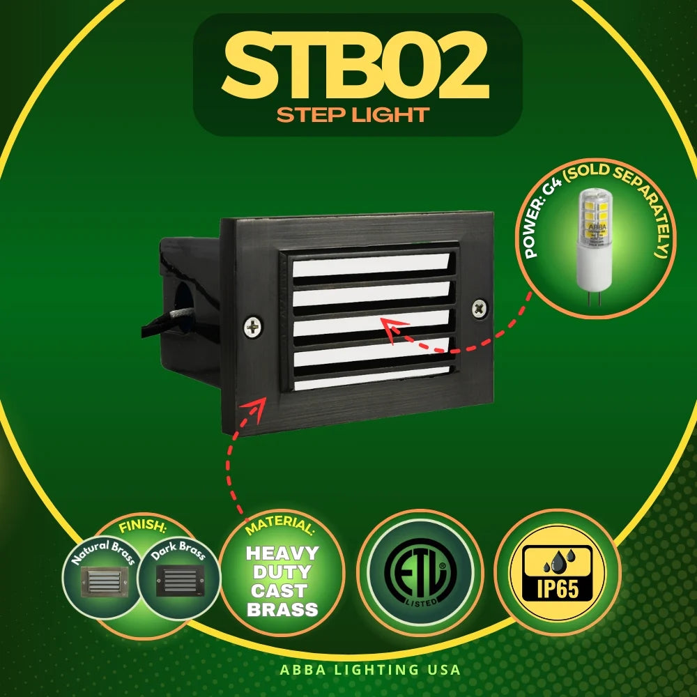 STB02 - Luces LED de ladrillo horizontales impermeables con rejilla de ventilación para iluminación de bordes de escalones