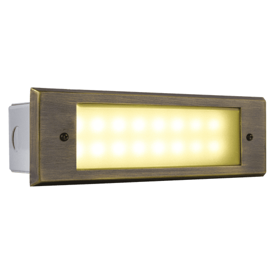 STB10 4W 3000K Warm White Integrated LED Indoor Outdoor Horizontal Brass Step Light 12V Low Voltage Lighting