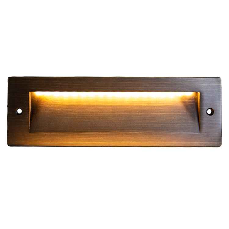 STB18 3W LED Cast Brass Outdoor Horizontal Modern Step Light Low Voltage Lighting