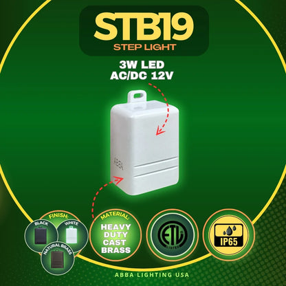 STB19 LED Cast Brass Deck Step Light Surface Mount Low Voltage Landscape Lighting