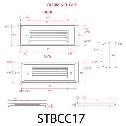 Luz de paso LED para exteriores ajustable STBCC17 de latón fundido de 1 W a 4 W y 3 CCT, iluminación de bajo voltaje 