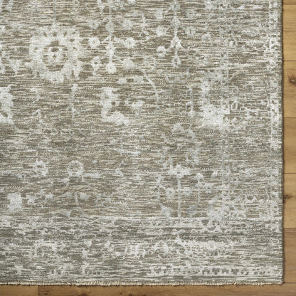 Beige Akos area rug by Boutique Rugs with a distressed pattern and fringed border on Tampa Home & Garden Store