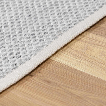 Stenhousemuir Luxe handmade rug in grey and ivory with a looped texture Boutique Rugs on Tampa Home & Garden Store