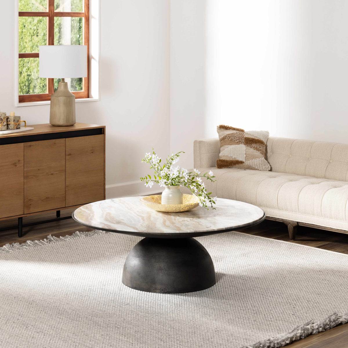 Rug Stenhousemuir Luxe Handmade Rug Clearance by Boutique Rugs in soft beige with fringe on Tampa Home & Garden Store
