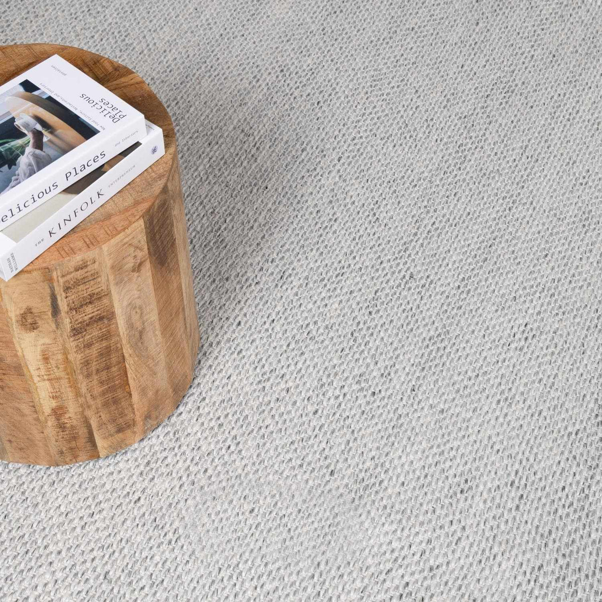 Stenhousemuir Luxe Handmade Rug by Boutique Rugs, light gray textured looped-pile rug on Tampa Home & Garden Store
