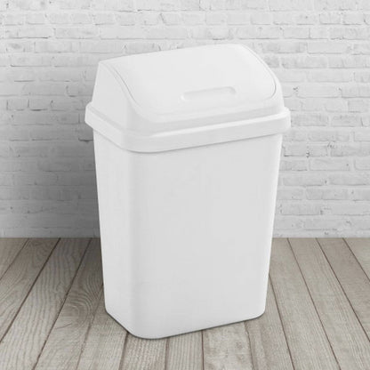 Juego de 6 - Bote de Basura Blanco de 29.5 Litros con Tapa Batiente para Cocina
