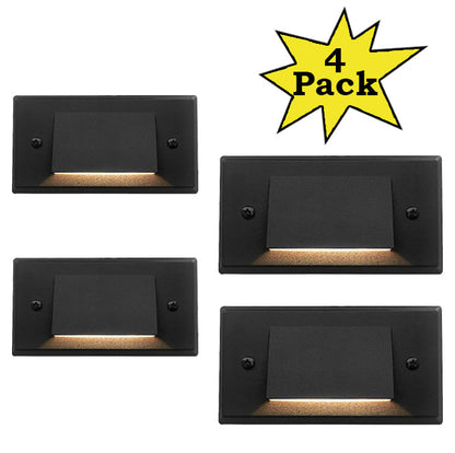 STLA05 4-Pack 3W Slim Black Low Voltage LED Outdoor Step Lights Package, 12V LED Deck Lights Landscape Lights - Tampa soil911.com