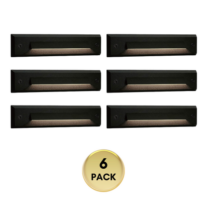 STLA06 6-Pack 2W Slim Black Low Voltage LED Outdoor Step Lights Package, 12V LED Deck Lights Landscape Lights - Tampa Home & Garden Store