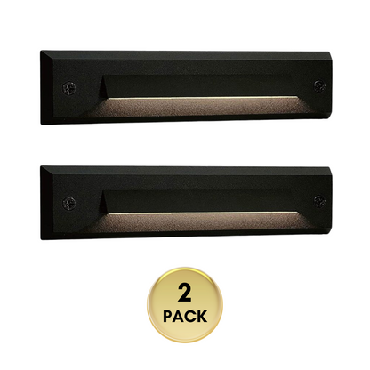 STLA06 6-Pack 2W Slim Black Low Voltage LED Outdoor Step Lights Package, 12V LED Deck Lights Landscape Lights - Tampa Home & Garden Store