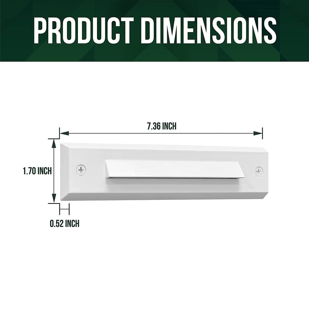 STLA06 6-Pack 2W Slim White Low Voltage LED Outdoor Step Lights Package, 12V LED Deck Lights Landscape Lights - Tampa Home & Garden Store