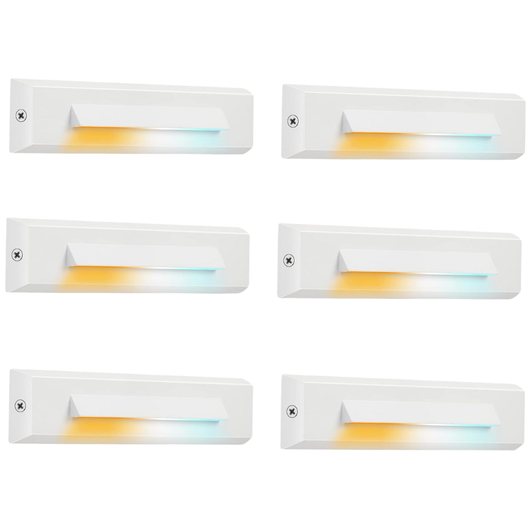 STLA07 6 Pack Low Voltage 3CCT 2700K/4000K/6000K LED Step Lights Outdoor, 2.5W Accent Lighting Fixtures - Tampa soil911.com