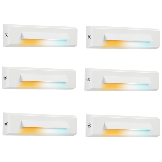 STLA07 6 Pack Low Voltage 3CCT 2700K/4000K/6000K LED Step Lights Outdoor, 2.5W Accent Lighting Fixtures - Tampa soil911.com