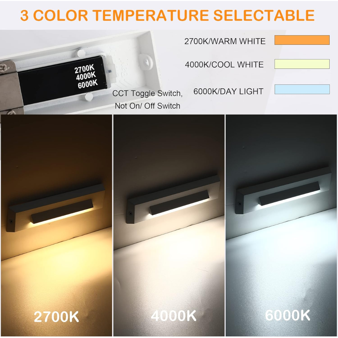 STLA07 6 Pack Low Voltage 3CCT 2700K/4000K/6000K LED Step Lights Outdoor, 2.5W Accent Lighting Fixtures - Tampa soil911.com