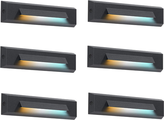 STLA07 6 Pack Low Voltage 3CCT 2700K/4000K/6000K LED Step Lights Outdoor, 2.5W Accent Lighting Fixtures - Tampa soil911.com