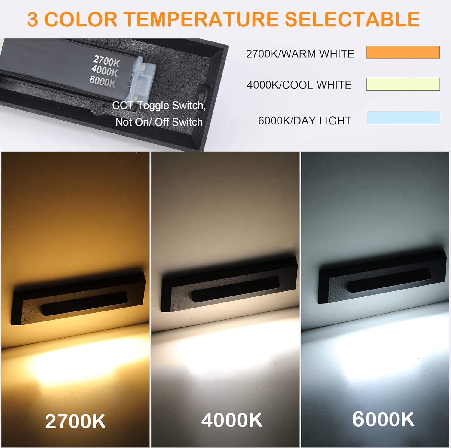 STLA07 6 Pack Low Voltage 3CCT 2700K/4000K/6000K LED Step Lights Outdoor, 2.5W Accent Lighting Fixtures - Tampa soil911.com