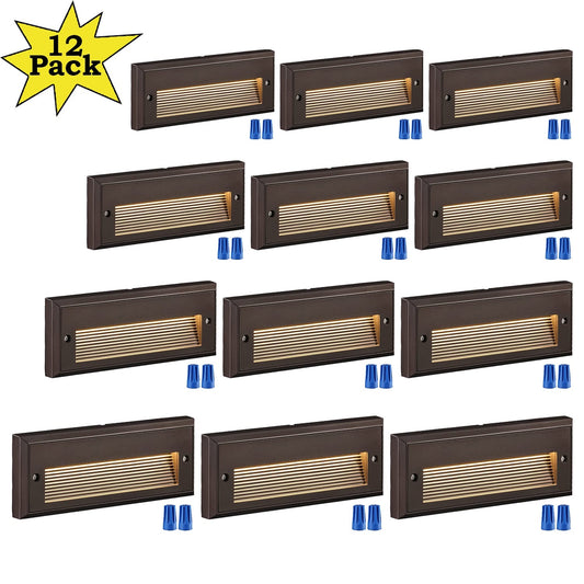 STLA09 12-Pack 3.5W Low Voltage 9" LED Outdoor Step Lights, 12V LED Deck Lights Landscape Lights - Tampa soil911.com