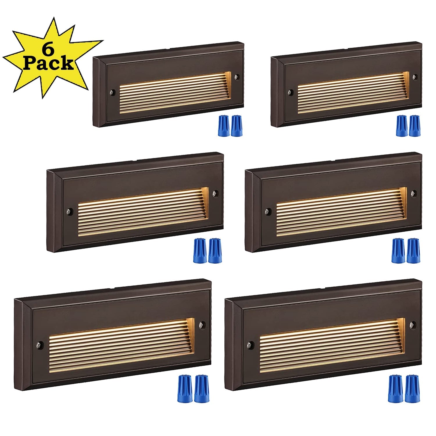 STLA09 6-Pack 3.5W Low Voltage 9" LED Outdoor Step Lights, 12V LED Deck Lights Landscape Lights - Tampa soil911.com