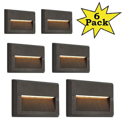 STLA11 6-Pack 3W Low Voltage 5.5" LED Outdoor Step Lights, 12V LED Deck Lights Landscape Lights - Tampa soil911.com