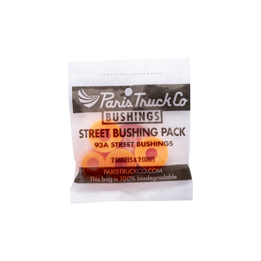 Paris Street Bushing Pack orange bushings by Paris Truck Co in bag, 2 barrels & 2 cones on Tampa Home & Garden Store