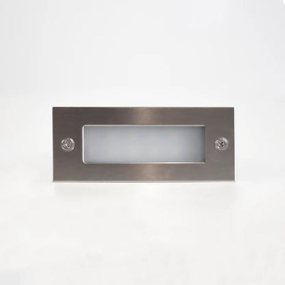 STS02 12V Low Voltage Outdoor Recessed Stainless Steel Brick Wall Light 3000K Warm White Integrated LED Step/ Stair Lighting Fixture