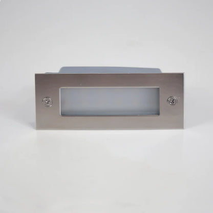 STS02 12V Low Voltage Outdoor Recessed Stainless Steel Brick Wall Light 3000K Warm White Integrated LED Step/ Stair Lighting Fixture