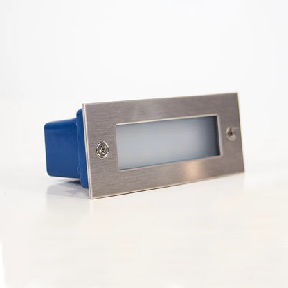 STS02 12V Low Voltage Outdoor Recessed Stainless Steel Brick Wall Light 3000K Warm White Integrated LED Step/ Stair Lighting Fixture