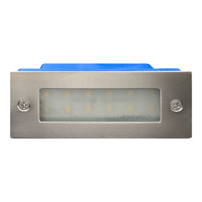 STS02 12V Low Voltage Outdoor Recessed Stainless Steel Brick Wall Light 3000K Warm White Integrated LED Step/ Stair Lighting Fixture