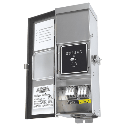 STS100 100W Digital 15V Low Voltage Transformer with Photocell & Timer IP65