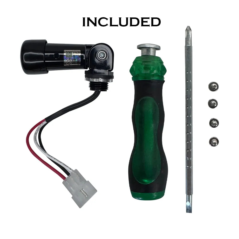 Transformador de bajo voltaje multitoma TSRPT300 de 300 W con fotocélula y temporizador manual con dial, resistente al agua IP65
