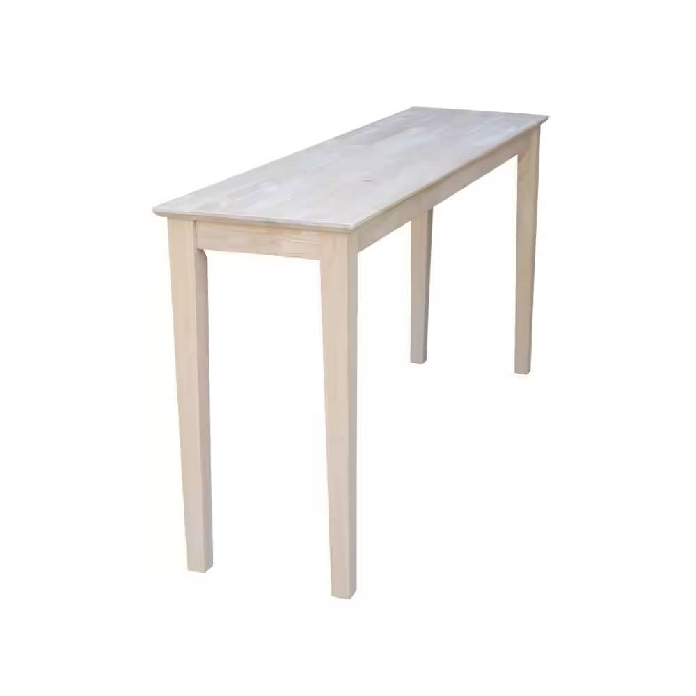 Mesa Consola Sofá Rústica de Madera Maciza sin Acabado de 1.5 m