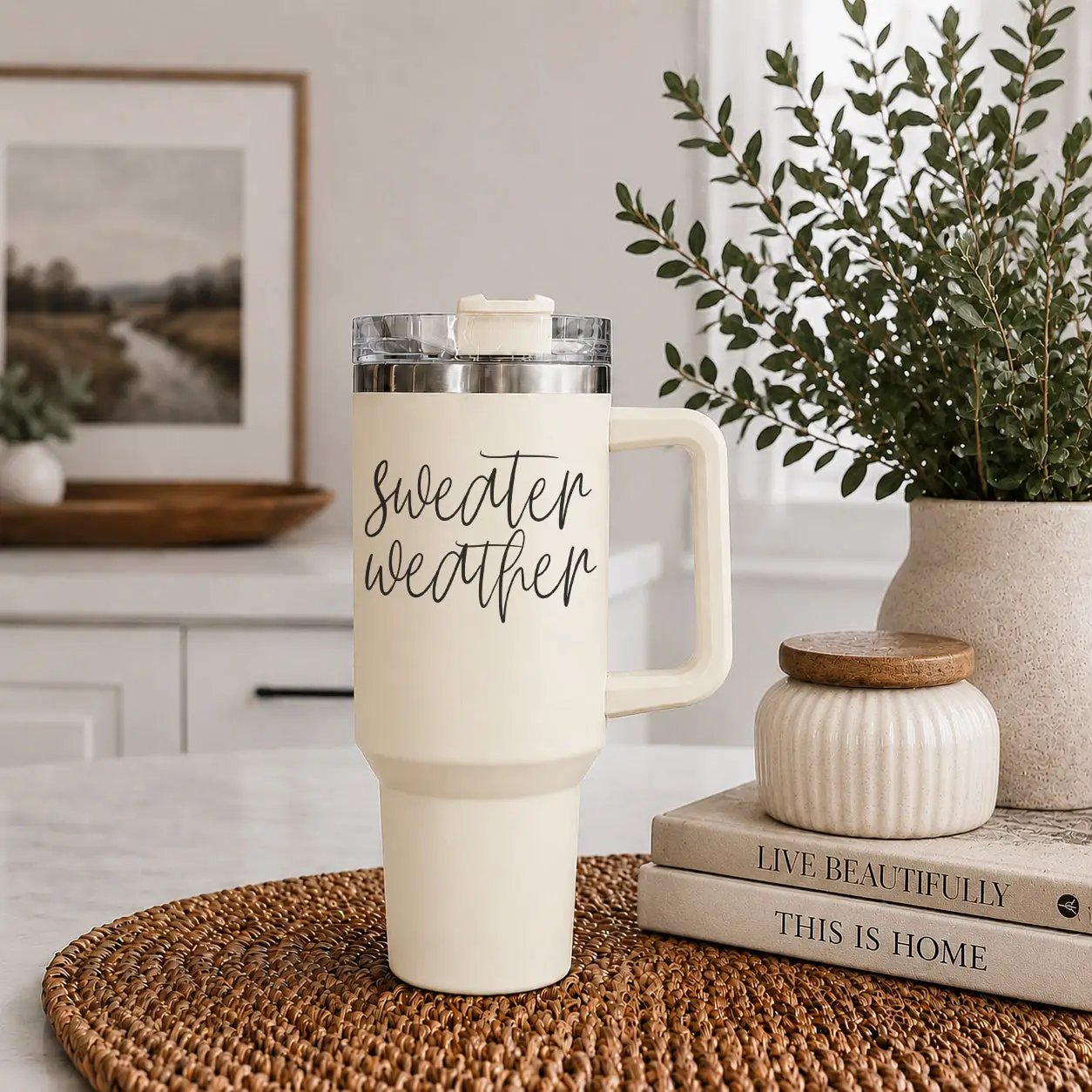 Sweater Weather 40oz Insulated Mug with Handle