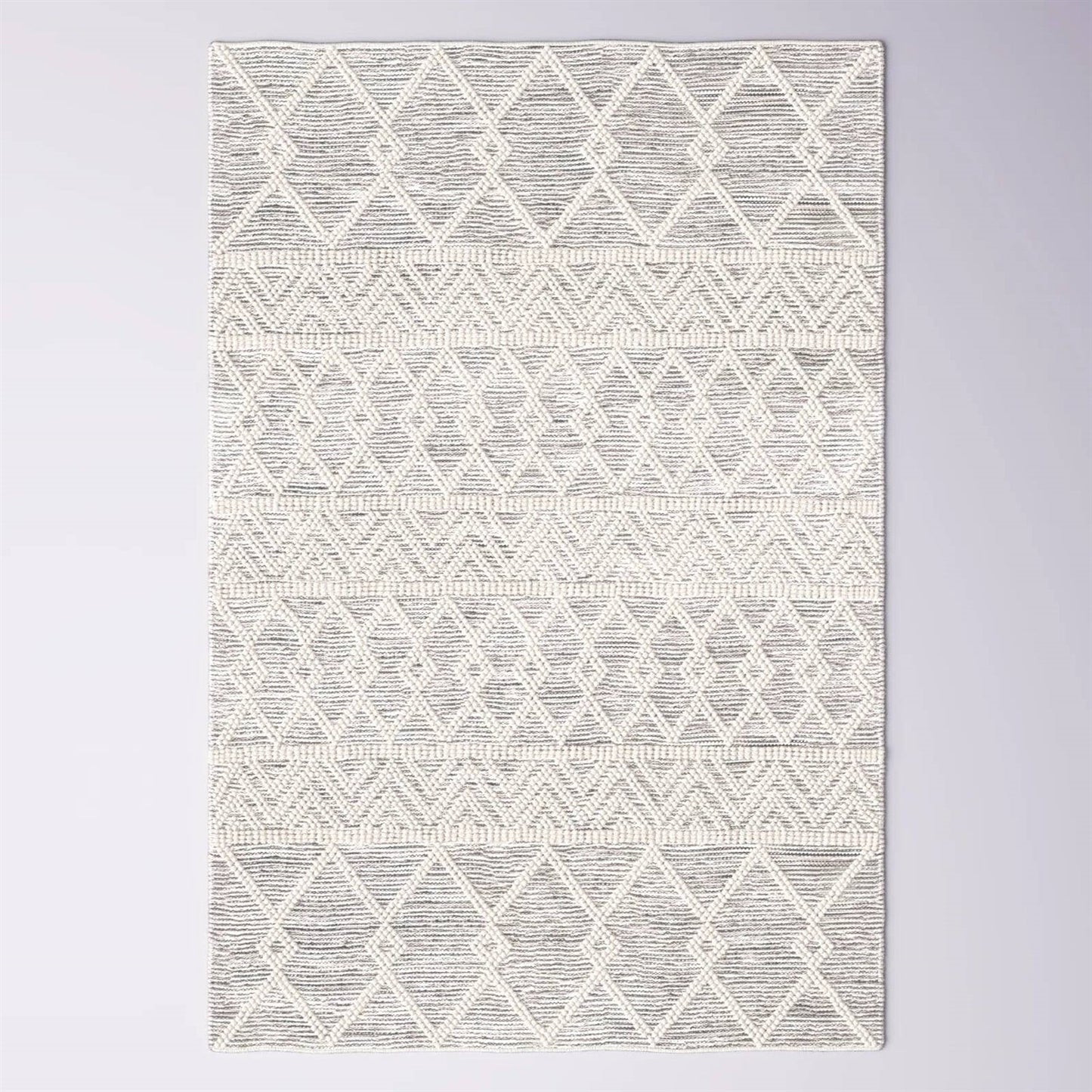 Alfombra de área estilo persa gris, beige y marfil de lana tejida a mano de 1.80 m x 2.70 m