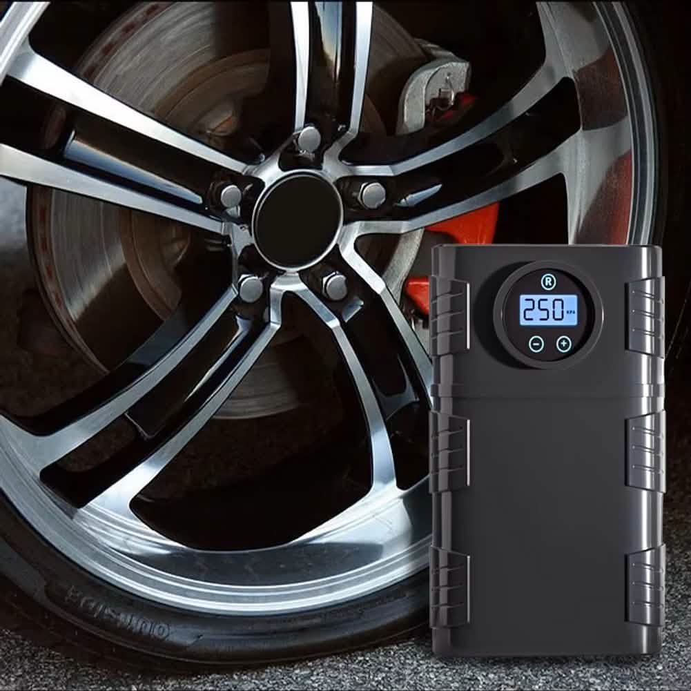 Portable 120 PSI cordless air compressor with blue LCD for car and motorcycle tires DailySale on Tampa Home & Garden Store