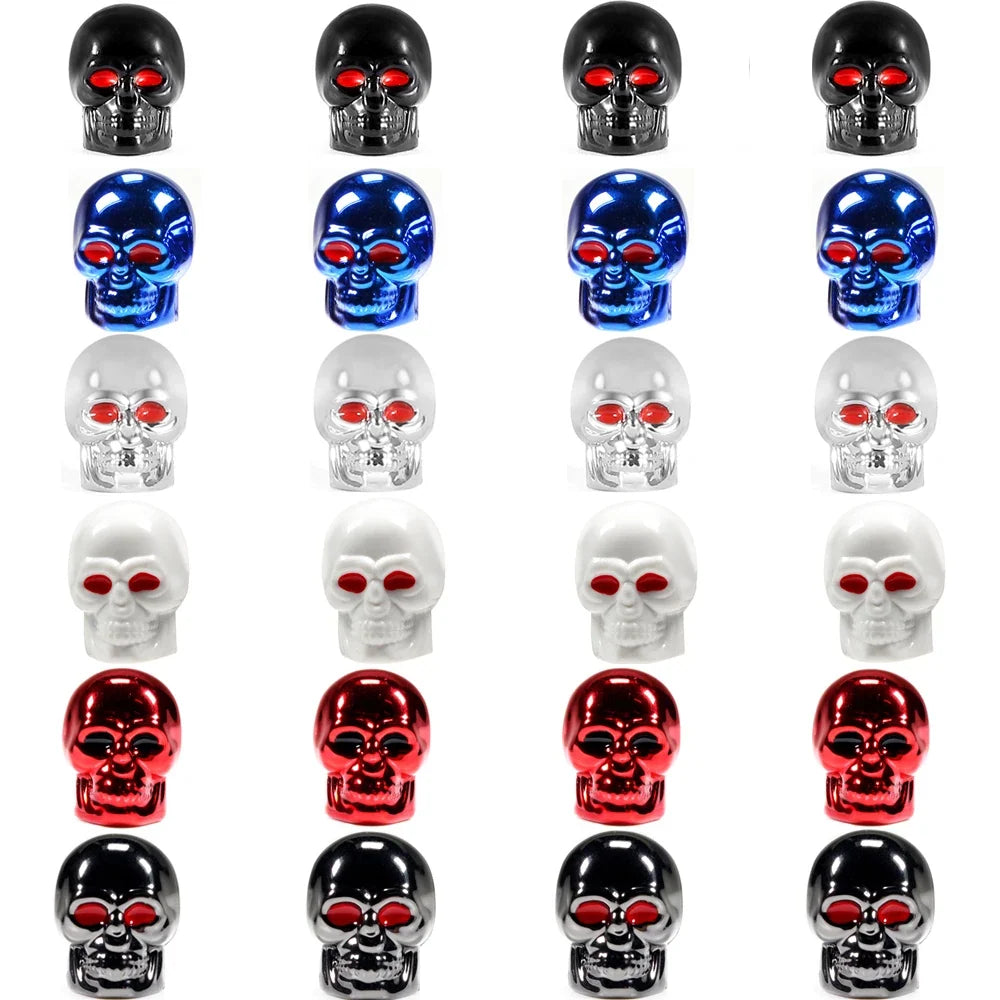 ABS Skull Valve Stem Caps 24-pack by BikerZoneZ, assorted colors on Tampa Home & Garden Store