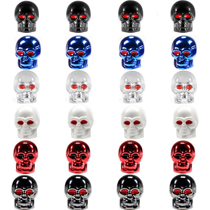 ABS Skull Valve Stem Caps 24-pack by BikerZoneZ, assorted colors on Tampa Home & Garden Store
