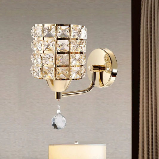 Crystal Wall Lamp – Gold/Silver Decorative Sconce Light for Bedroom & Living Room - Tampa Home & Garden Store