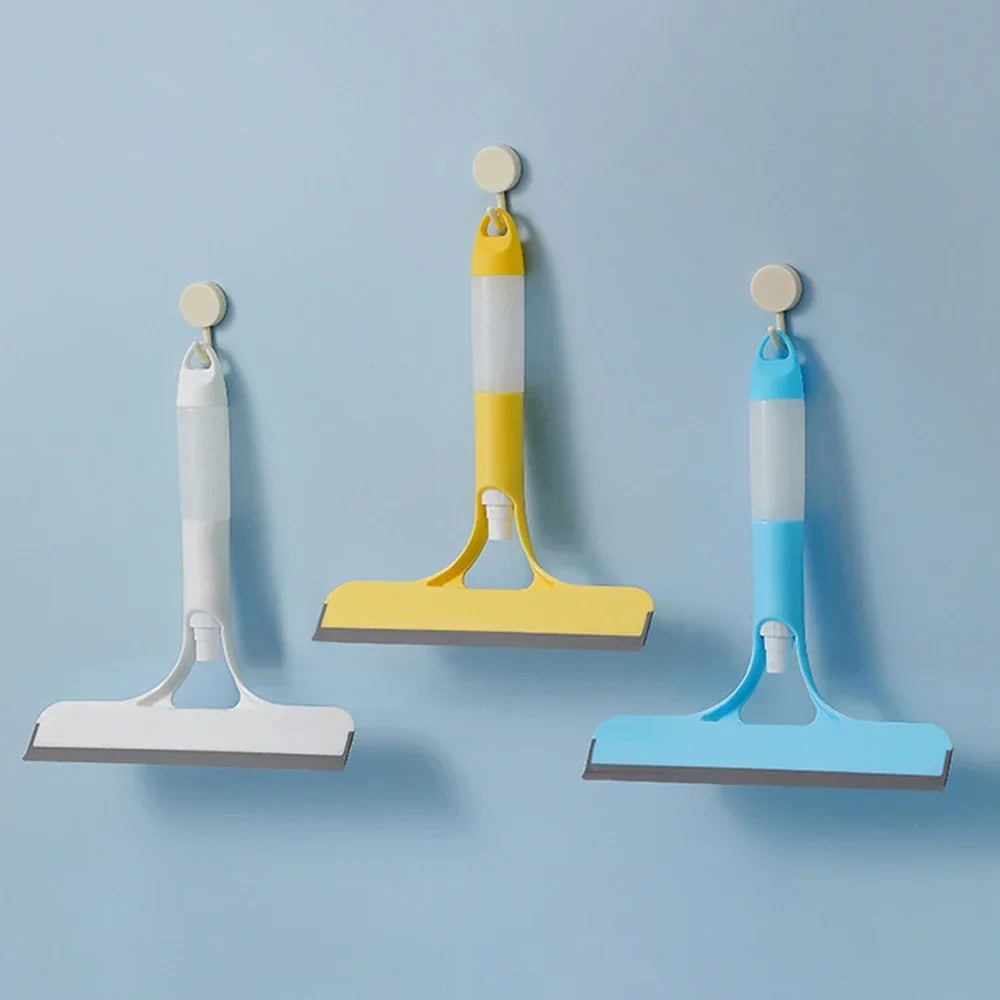 3-in-1 window squeegee with spray bottle and microfiber scrubber, white yellow blue 3-pack on Tampa Home & Garden Store