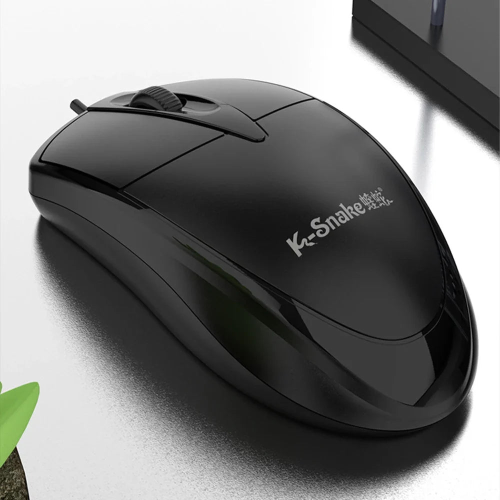 K-Snake black wired USB mouse with scroll wheel for computer and office use on Tampa Home & Garden Store