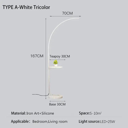 DecorBites LED Art Floor Lamp C Shape and Modern