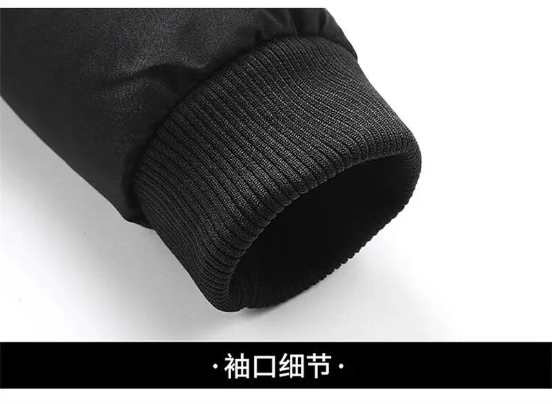 Men's winter jacket cuff detail in black knit, UpTrend Deals thick puffer parka waterproof coat on Tampa Home & Garden Store