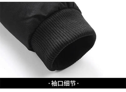 Men's winter jacket cuff detail in black knit, UpTrend Deals thick puffer parka waterproof coat on Tampa Home & Garden Store