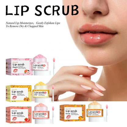 Watermelon Peach Lip Scrub by Silcy Skin; lip scrubs in jars and boxes with a lip close-up on Tampa Home & Garden Store