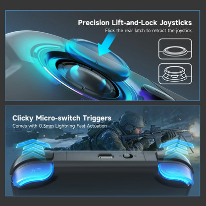 AceGamer Pocket Game Controller with blue lift-and-lock joysticks, 1000Hz Bluetooth for Switch on Tampa Home & Garden Store