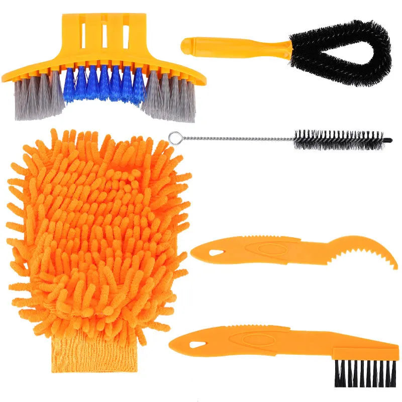 Portable Chain Cleaner Kit by BikerZoneZ with orange brush, chain scrubber and scrapers on Tampa Home & Garden Store