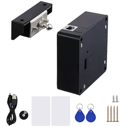 Invisible RFID Cabinet Lock black; mounting hardware, USB cable, 2 white RFID cards on Tampa Home & Garden Store