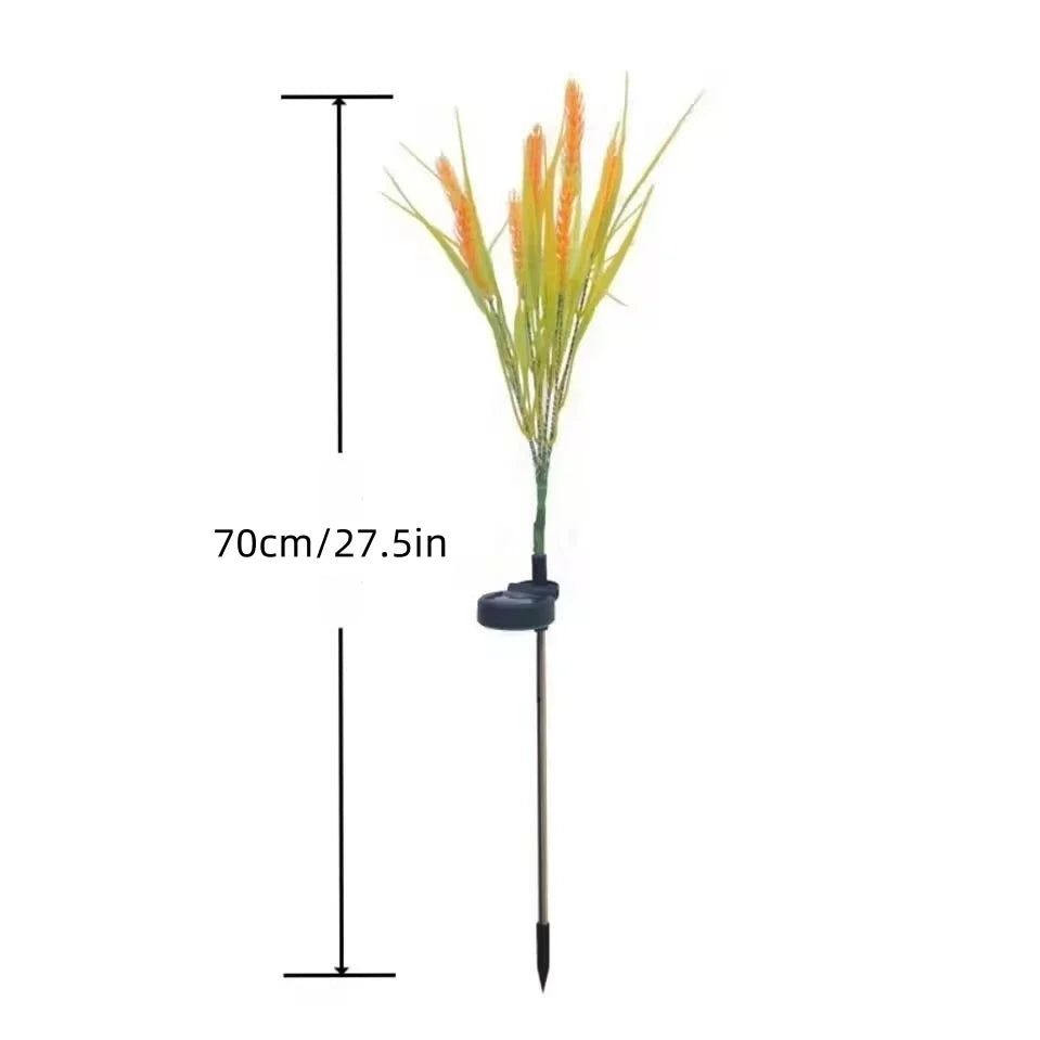 LED Solar Wheat Ears Stake Light by Perfecsy 70cm tall yellow wheat heads for garden on Tampa Home & Garden Store
