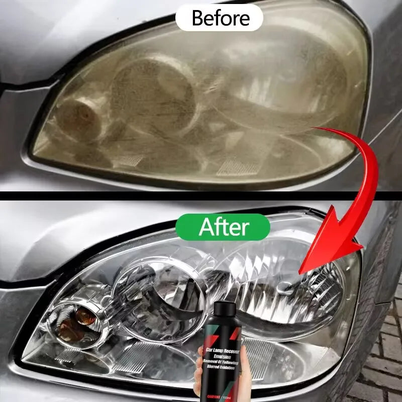 Headlight Restoration Kit by UpTrend Deals for car care; before and after lenses on Tampa Home & Garden Store